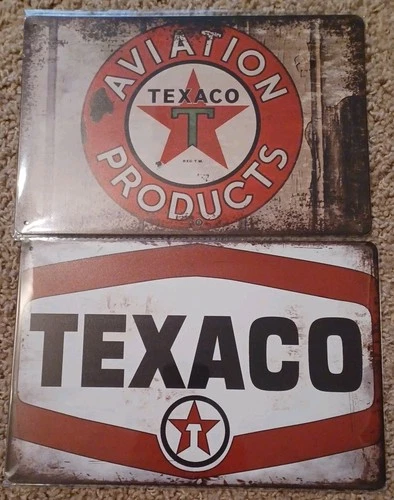 Texaco metal sign Lot Of 2! New! Have Vintage Look.