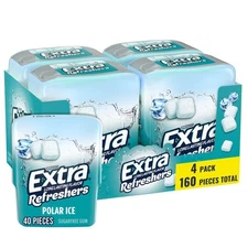 Refreshers Polar Ice Bulk Chewing - Sugar-, 40 Piece Realable Bottle Pack of 4