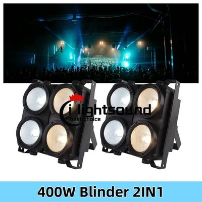 2pc 400w Led Blinder Stage Lights COB Led par Light 4 audience Lights DMX 2in1