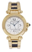 Cartier Pasha 18k Yellow Gold & Leather Mens 38mm Automatic Watch Ref. 1989 2