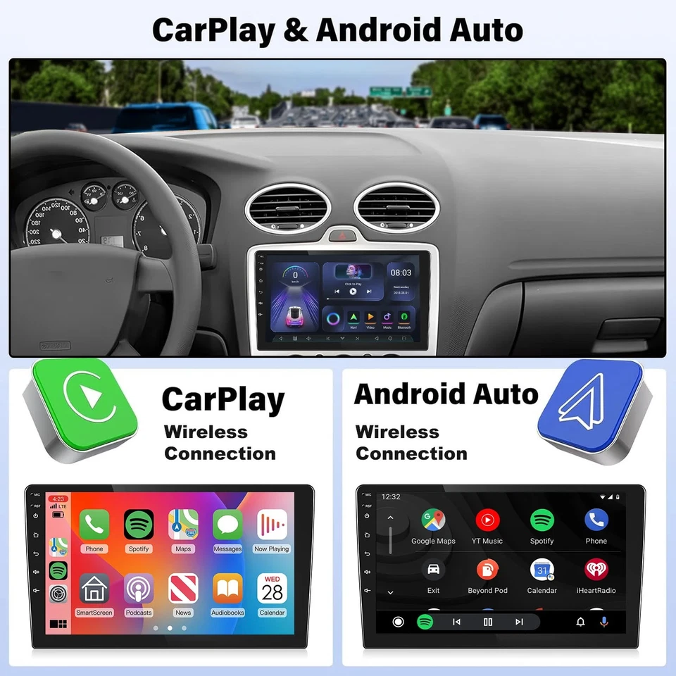 2 Din Android Car Radio Universal Carplay Multimedia Video Player GPS FM WIFI - Image 3 of 4