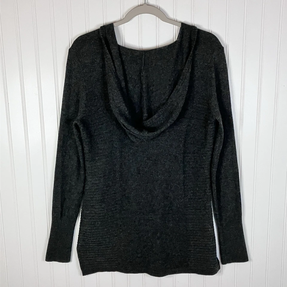 Suéter con Capucha Royal Robbins Gris Medio Lana Merino Mezcla de Lino Mangas Largas Foto 4 de 4