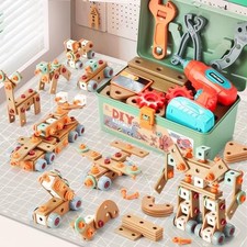 Kids Tool Set with Drill,148Pcs Toddler Tool Set with Toolbox,STEM Montessori