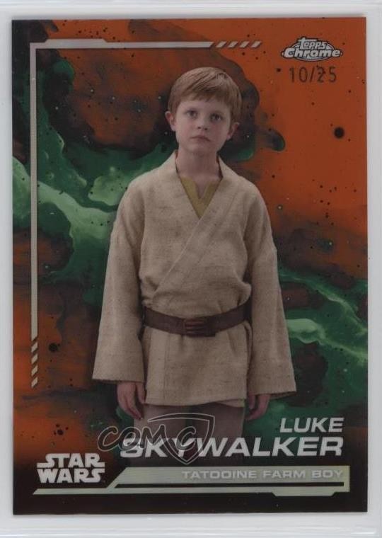 2024 Topps Chrome Star Wars Rebel Orange Refractor 10/25 Luke Skywalker #70 0xk3