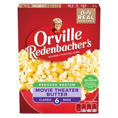 Orville Redenbacher s Popcorn Reduced Sodium Movie Theater Butter Flavor 4 Pack