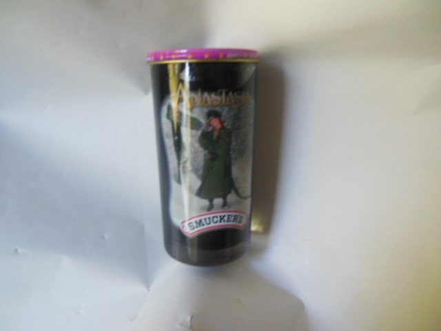 Smuckers ANASTASIA Sealed Jelly Jam Glass - WITH STRAWBERRY JAM Still Inside