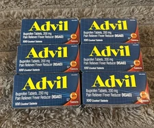 (6) Advil Ibuprofen Tablets 200 mg - 100 Coated Tablets EACH - 12/28
