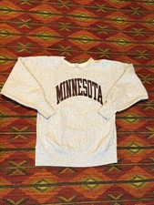 Vintage 90s Minnesota REVERSE WEAVE CHAMPION CUT KNECK Size Large
