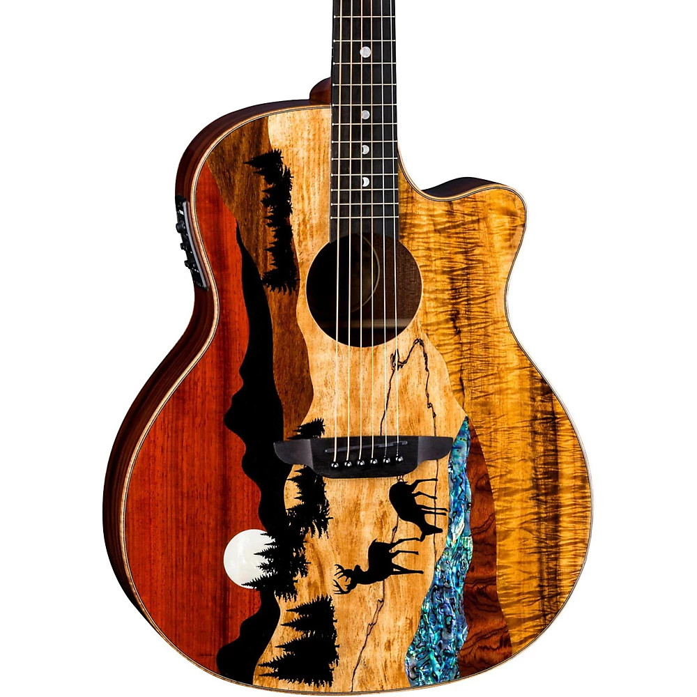 Luna Guitars Vista Deer Tropical Wood Acoustic-Electric Guitar Natural 159890₽