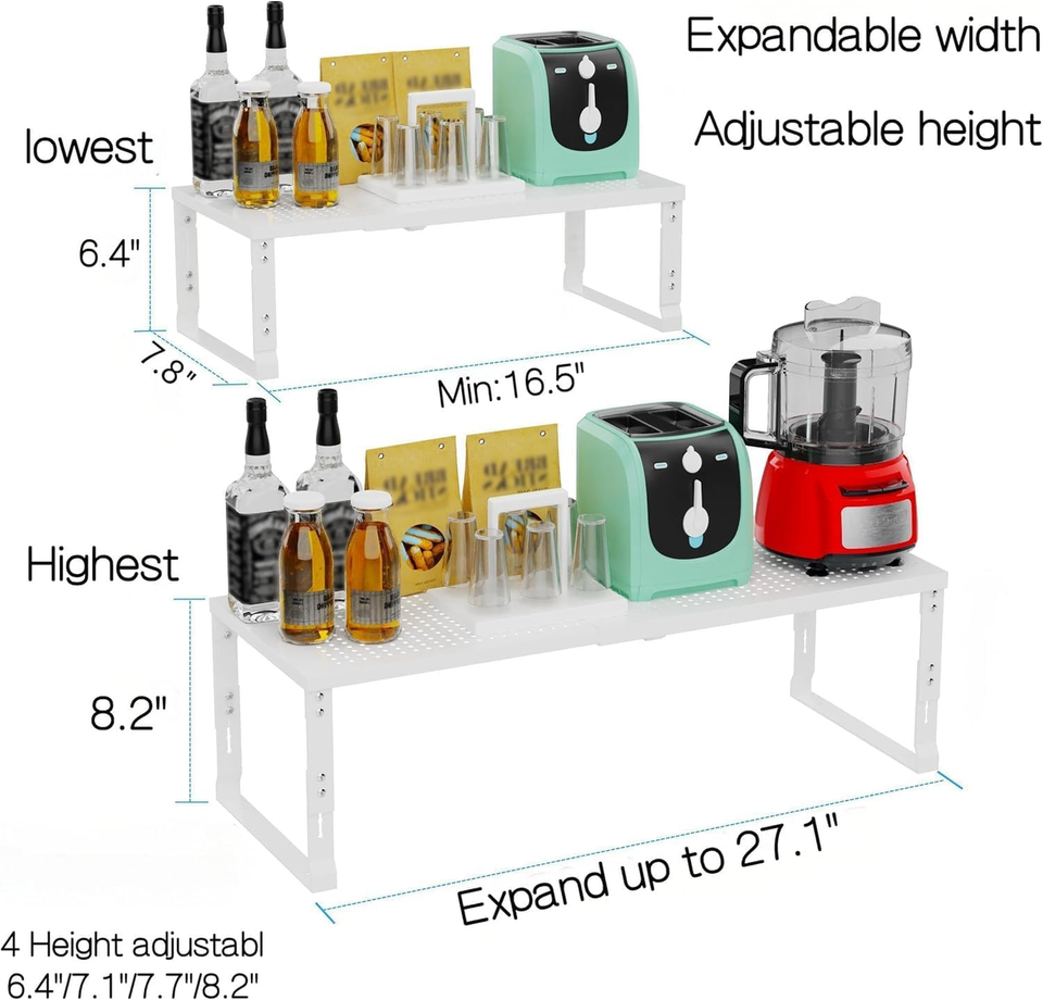Storage Racks For Pantry Heavy Duty Metal Shelf Organizer Expandable Stackable Pantry Storage ...