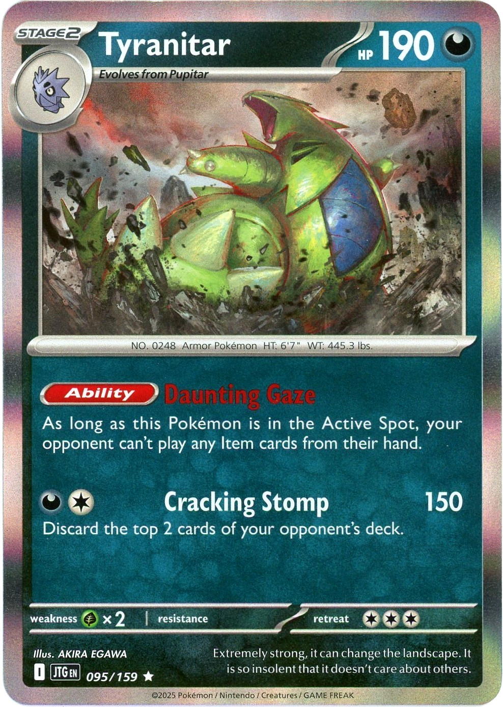 Tyranitar - Holo - 095/159 - Journey Together - English - LP/NM - Pokemon