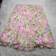 Sag Harbor Women's 16 Floral Chiffon A-line Skirt Ruffle Garden Fairy Ethereal
