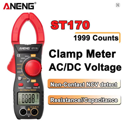 ANENG ST170 Clamp Meter Digital Multimeter Tester 1999 Counts AC/DC Voltage