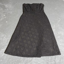 Banana Republic Dress Womens 2 Brown Strapless Eyelet Lined Boho