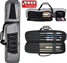 Pool Cue Case 4x5 Holds 4 Butts and 5 Shafts, Billiard Cue Stick Carrying Case