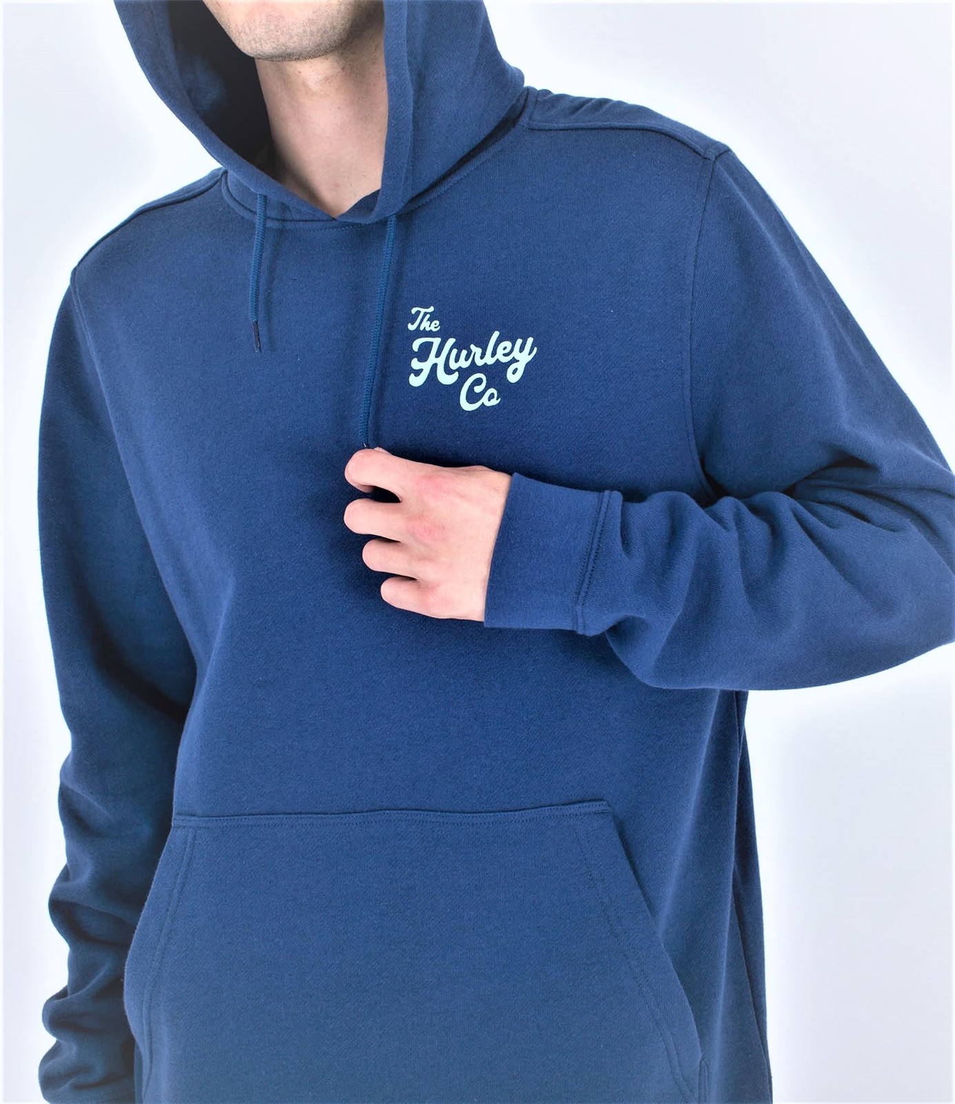 Hurley Hoodie Long Sleeve Sweatshirt Mens Solid Ukelele Fleece blue void