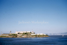 Alcatraz Island Prison 1950s San Francisco Bay Red Border Kodachrome Color Slide