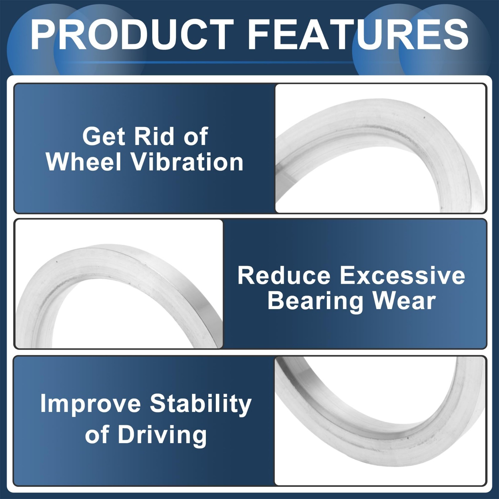 Aluminum Hub Centric Rings 106.1mm OD to 84.1mm ID - Shock Absorbing ...
