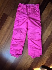 Girl  s Champion Pink Rose Pattern Ski Snow Board Pants, Size M 7/8 