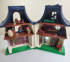 Vtg 1976 Hasbro Weebles Wobble Haunted House Folding Romper Room w/Ghost Playset