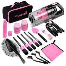 17pcs Car Cleaning Kit Car Interior Detailing Kit with High Power 17PCS Pink