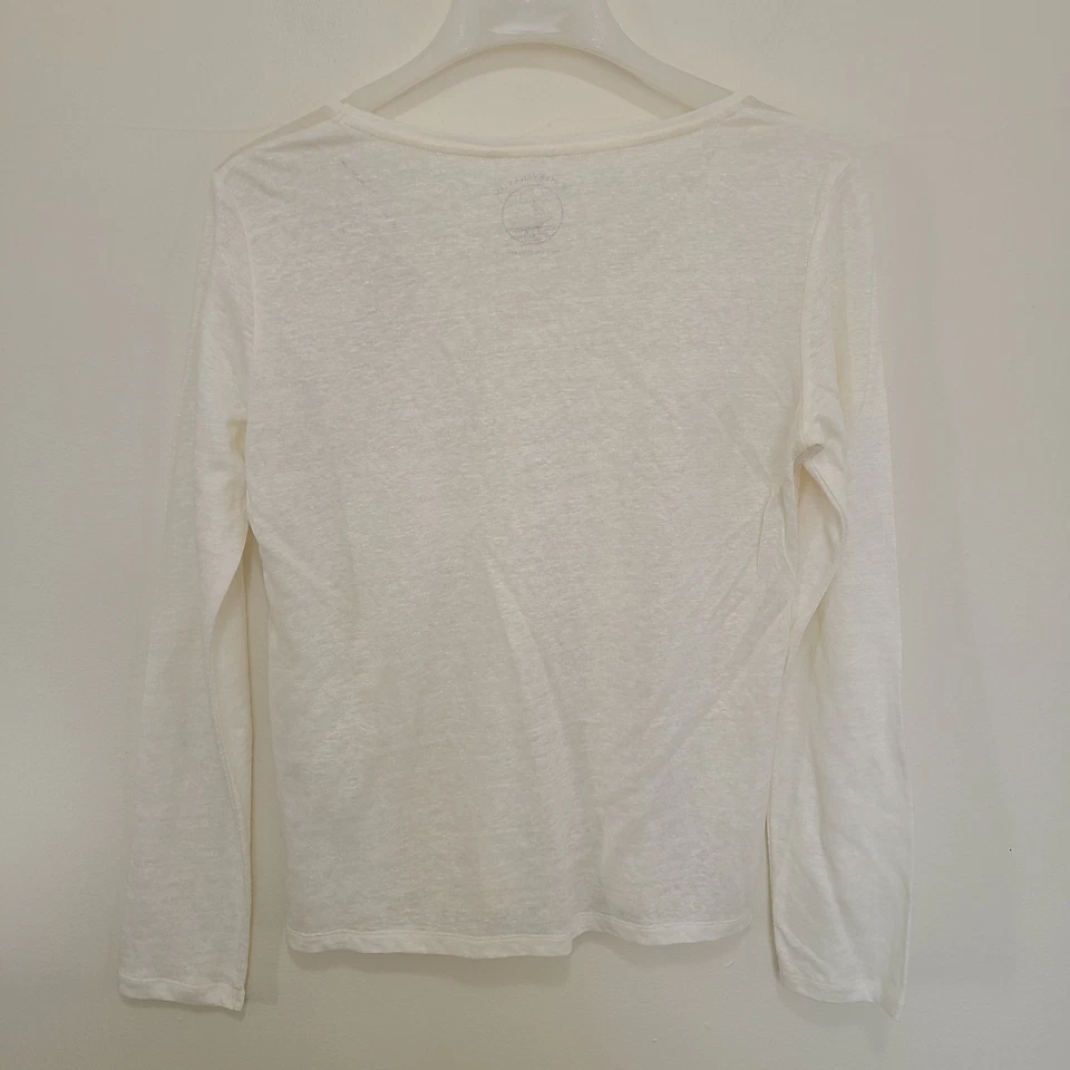 Camiseta para mujer Petit Bateau manga larga lino crema talla S nueva con etiquetas Foto 2 de 4