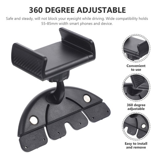 Car Phone Holder Automotive Bracket CD Socket 360 Degree Rotation - Photo 3 sur 12