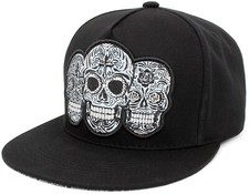TOP LEVEL : SKULL Front-raised Skull Embroidery Design Snapback