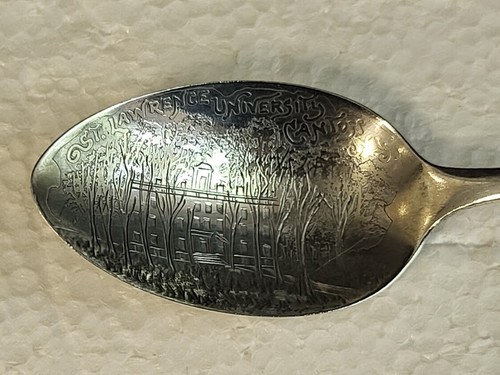 St Lawrence University Souvenir Spoon Sterling, Rare Antique Engraved Bowl