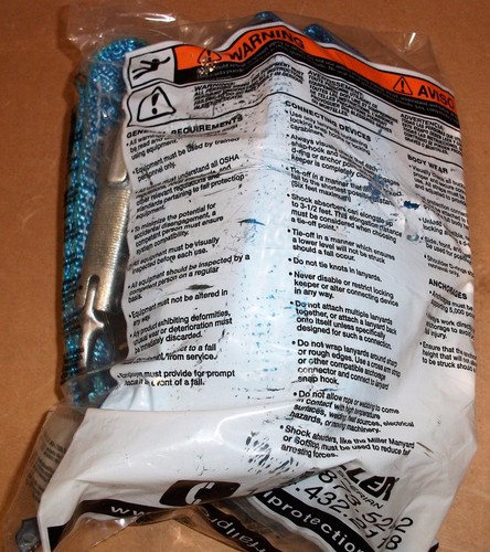 MILLER 8798BD/6FTBL C-USS TIE-BACK FALL PROTECTION LANYARD 2 LEG POLYESTER BLUE - Picture 3 of 3