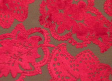 TELA GREMIO DE DISEÑADORES COLOR VALENCIANO ESCARLATA F1253/01 CORTE TERCIOPELO MUEBLES