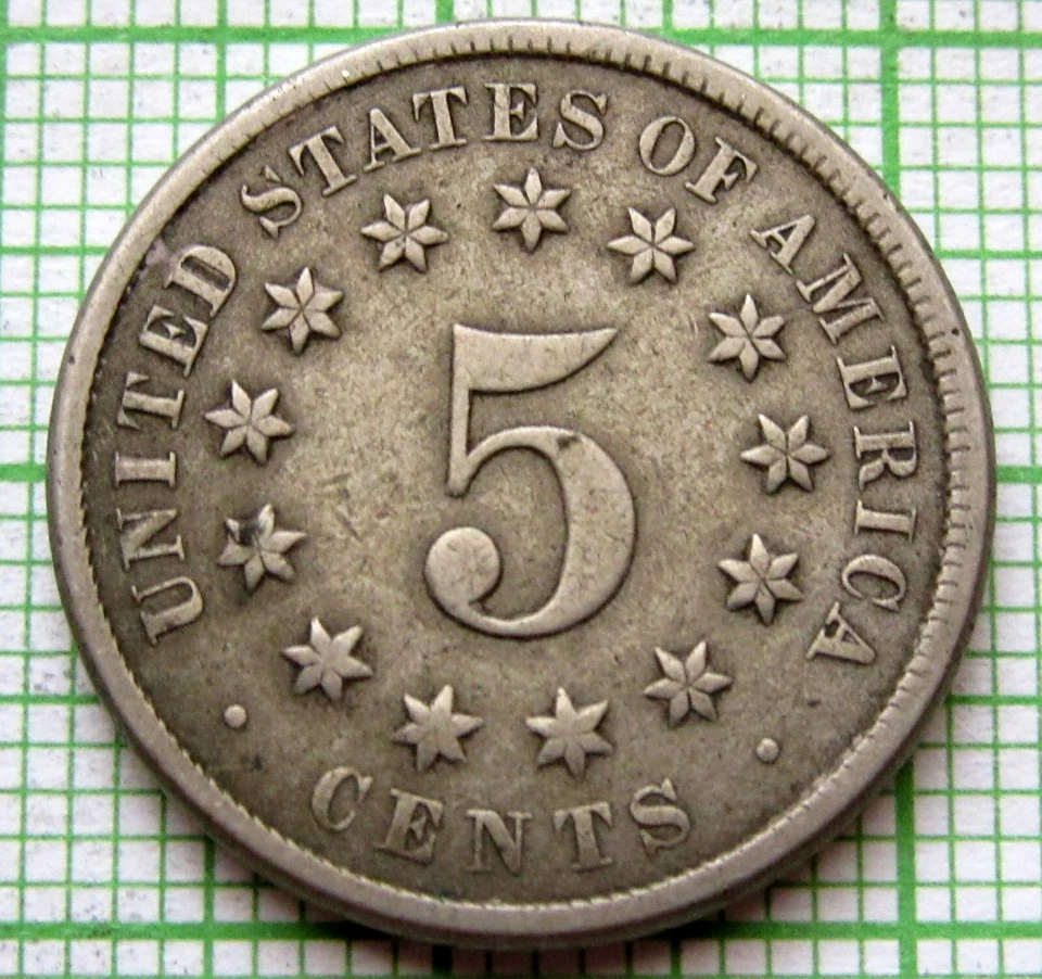 UNITED STATES 1869 SHIELD NICKEL - 5 CENTS BETTER GRADE - Image 2 of 4