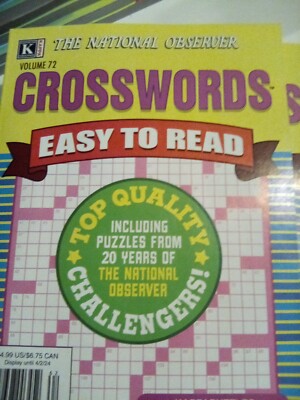 Crosswords  Volume 72  Easy To Read The National Observer