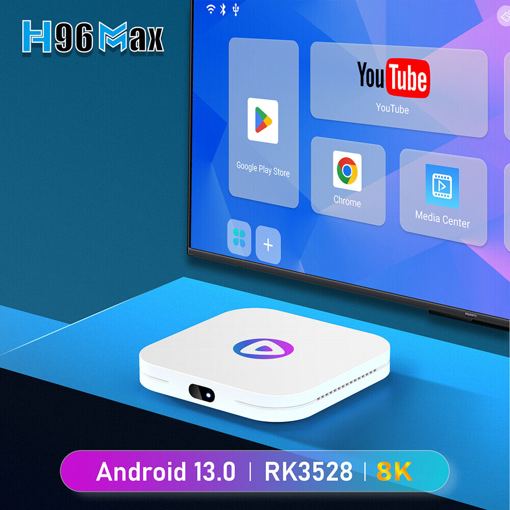  New 2024 H96MAX Android 13.0 TV Box, [4GB 32GB] RK3528  Quad-Core 64bit Cortex-A53 Support 8K 3D Wi-FI 6 2.4G/5.8G BT 5.0 HDR  Android Box : Electronics