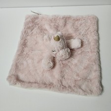 Kellytoy 14" K. Luxe Pink Unicorn Baby Security Blanket Lovey Rattle Soft