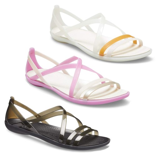 Sandali Crocs blu Isabella Huarache 2 Flat Blue Jean / Oro - Scarpe donna •  Differenta.it