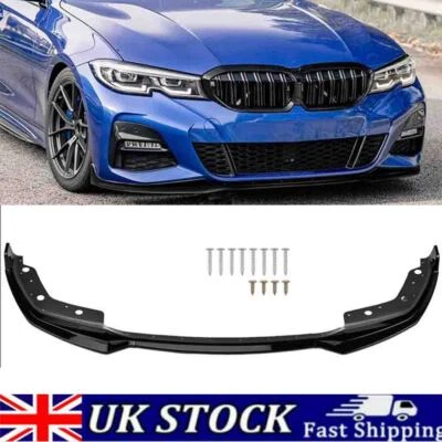 For BMW 3 Series G20 G21 G28 M Sport 19-21 Front Bumper Splitter Lip Gloss Black