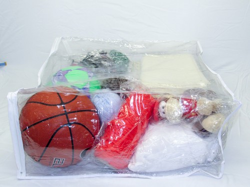 Jumbo Heavy Duty Vinyl Zippered Square Storage Bags Clear 23" x 23" x 10" 4-Pack - Picture 4 of 4