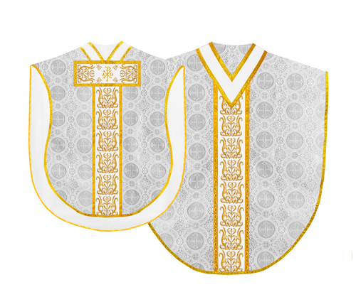 Liturgische Borromäische Messgewand mit gestickten Borten verziert - Bild 15 von 15