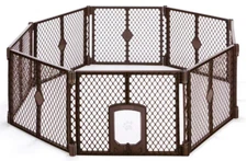 6.5' Wide Customizable Folding Dog Playpen Indoor/Outdoor. Made in USA. 8-panel