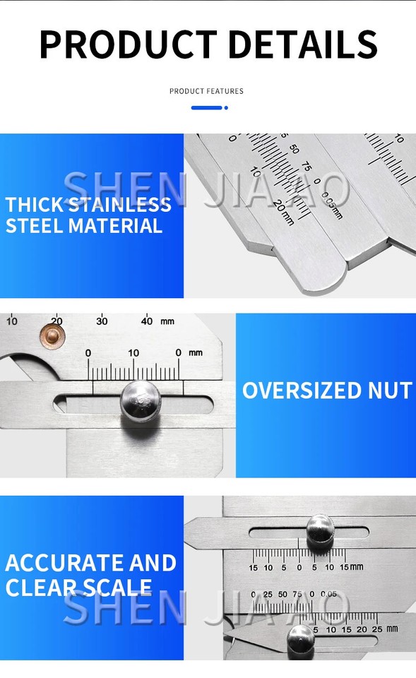 16 Pieces Kits Welding Measure Tools Combined Suit Welding Inspection ...