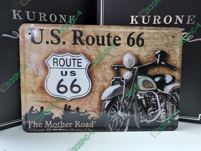 US Route 66 Vintage USA Tin Metal Sign Pub Bar Man Cave Wall Decor | eBay