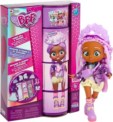 Cry Babies BFF Phoebe Modepuppe & Zubehör Set Neu Kinder Weihnachten Spielzeug Alter 3+