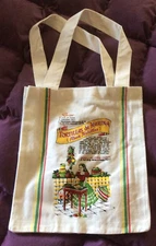 1 NEW Retro Style Cotton 50's  MARKET TOTE BAG - TORTILLA - 13" Square/2" Deep