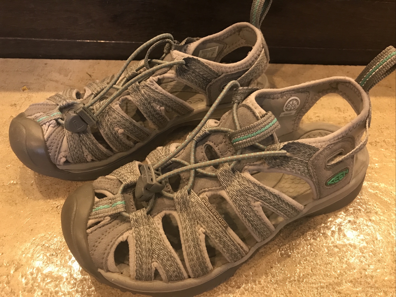 Keen Whisper sandali donna scarpe da trekking acqua grigio verde taglia 6