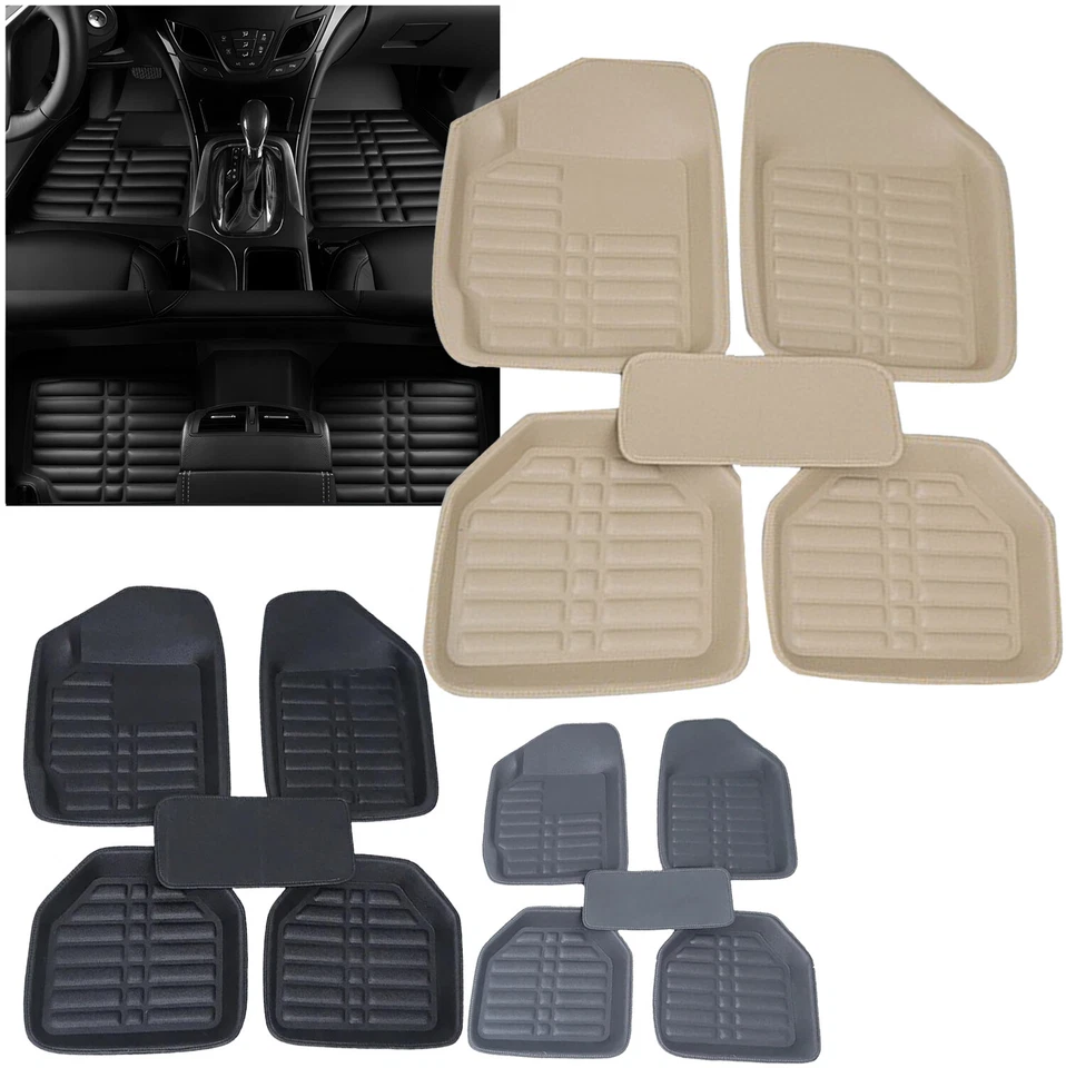 For Nissan Floor Mats Leather Carpet Car Heavy Duty All Weather Mats 5PCS Set - Imagem 2 de 4