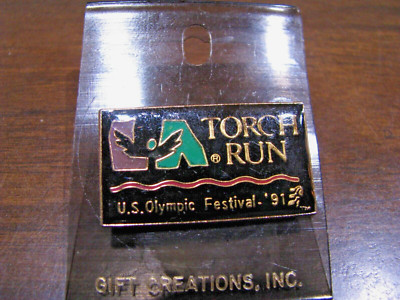 TORCH RUN US Olympic Festival '91 Lapel Hat Pin  Gift Creations
