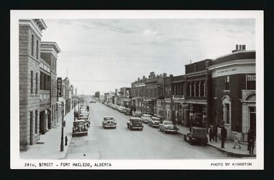 24th Street - Fort Macleod Alberta - View of a commercial street i- Old Photo 4
