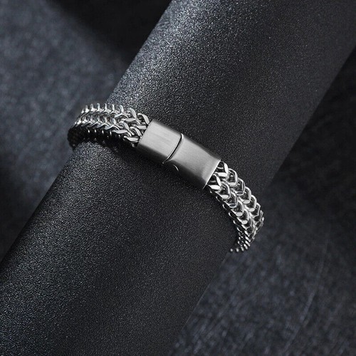 Party Totem Jewelry Men's Stainless Steel Curb Cuban Link Chain Bracelet Bangle - Picture 6 of 17