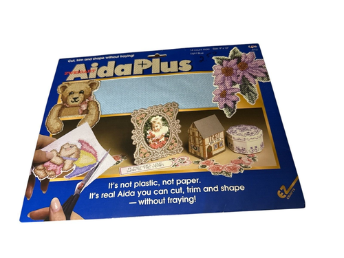 Zweigart Cross Stitch Aida plus 14ct Sz 9x12 Light Blue 4712 No Fray